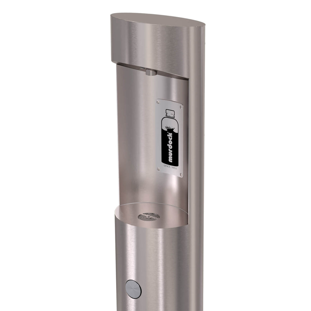 Pedestal Mounted Bottle Filler with Sensor & Pushbutton