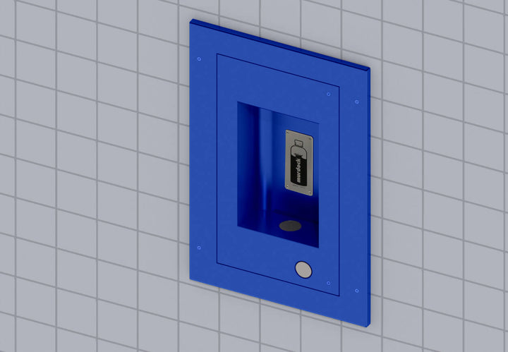 Wall Mounted Recessed Bottle Filler with Cover Plate, Sensor and Push Button