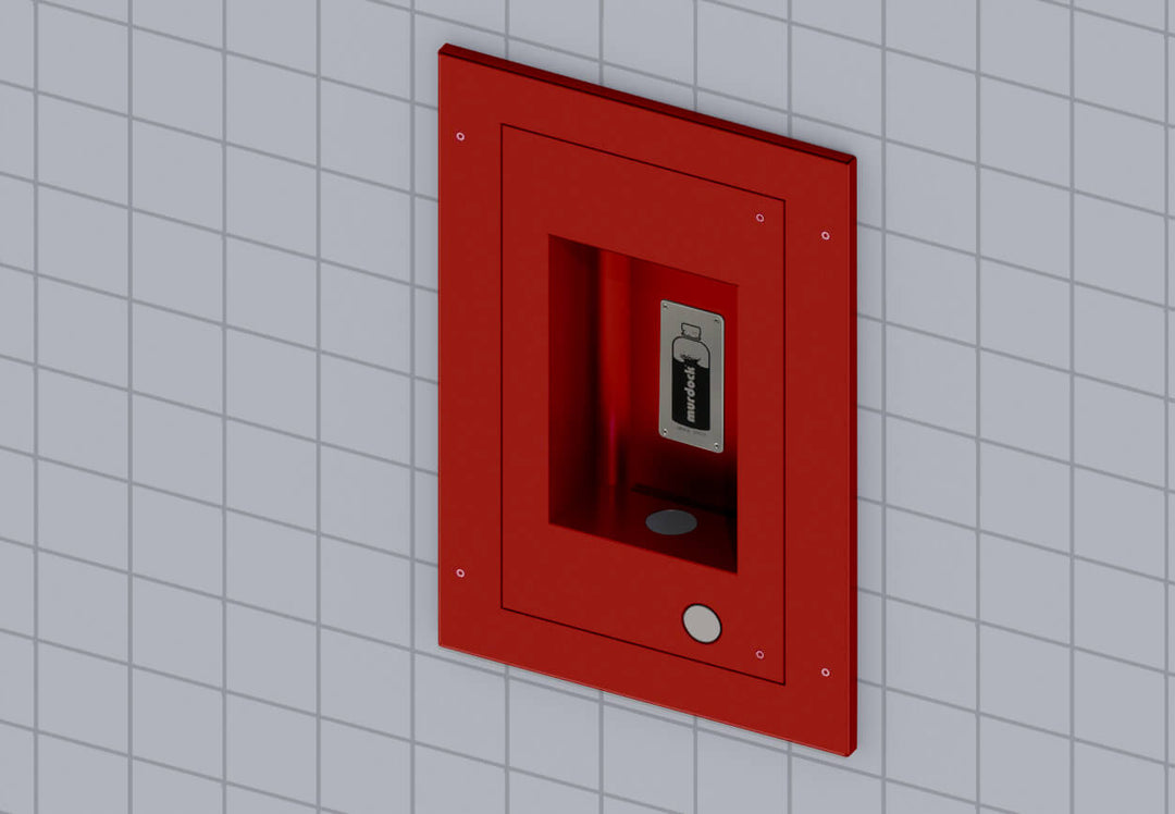 Wall Mounted Recessed Bottle Filler with Cover Plate, Sensor and Push Button
