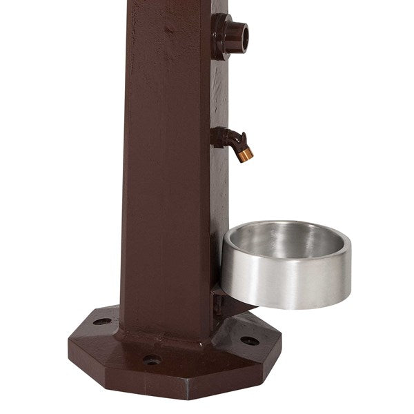 Square Pedestal with Cast Aluminum Pet Bowl