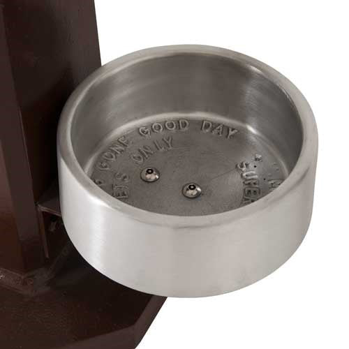 Square Pedestal with Cast Aluminum Pet Bowl