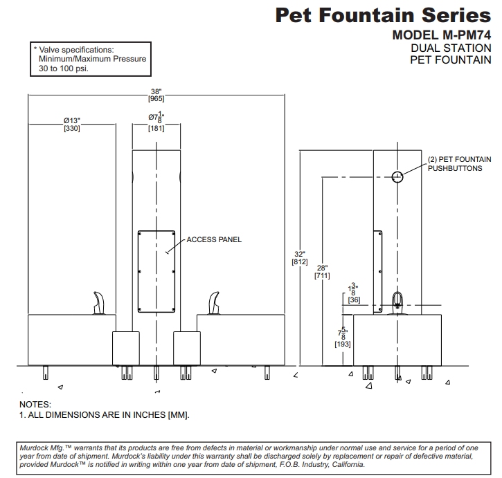 Dual Push Button Pet Fountain