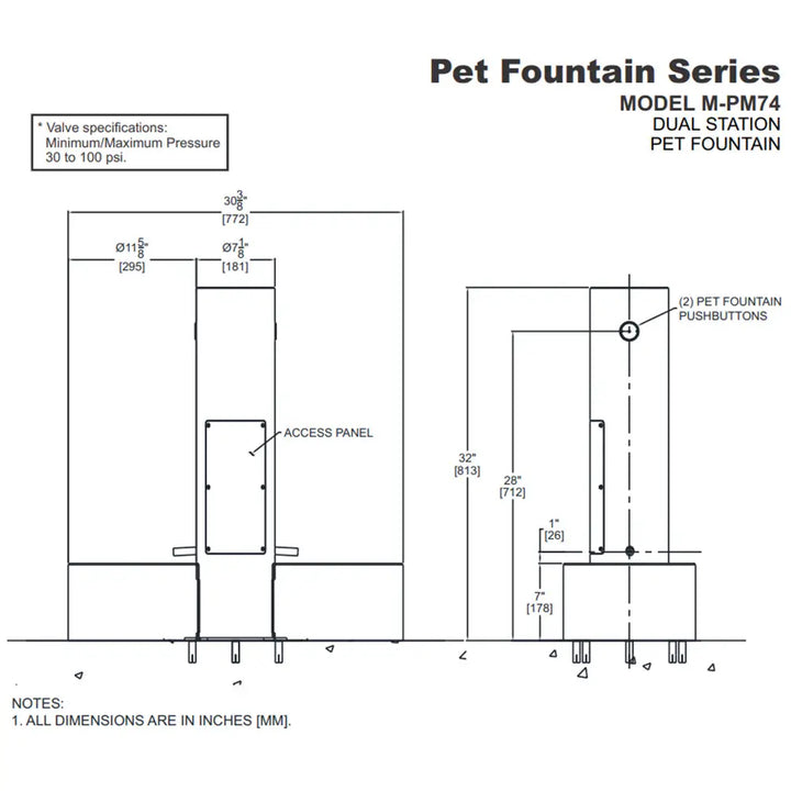 Dual Push Button Pet Fountain