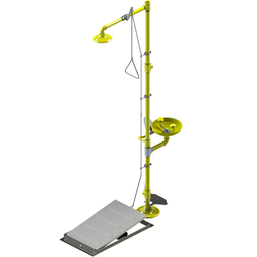 Foot Pedal Control Safety Shower and Eye Wash Combination