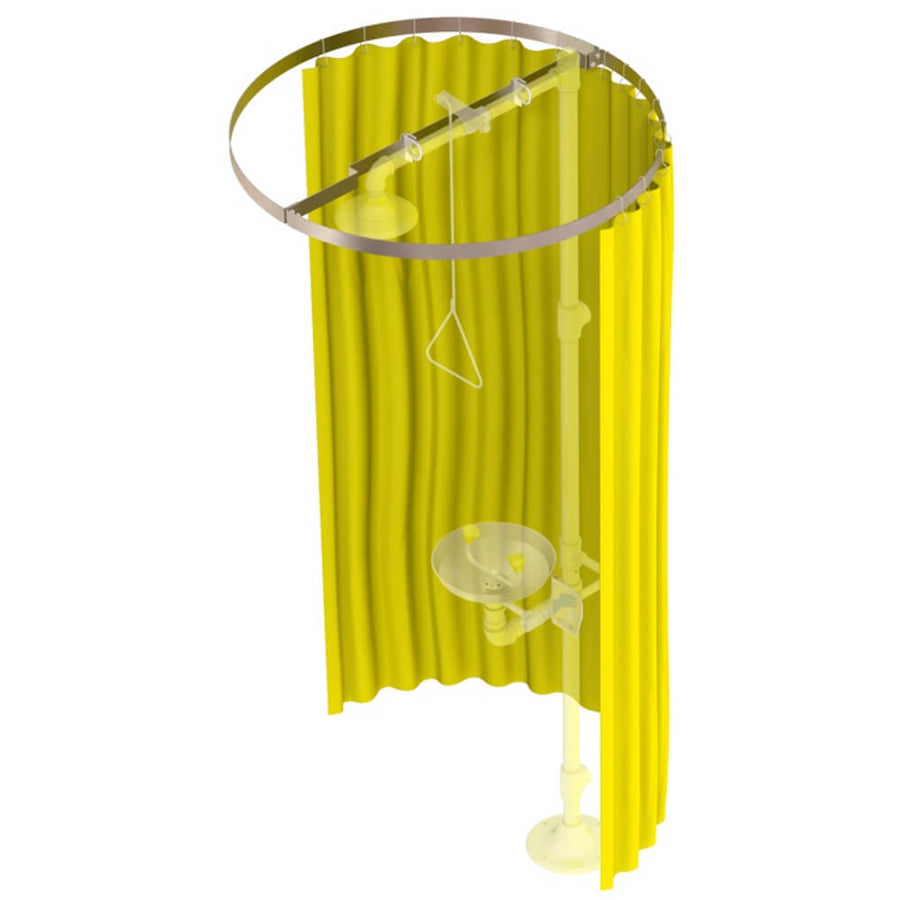 Modesty Curtain for Horizontal Mounted Safety Shower and Eye Wash Station