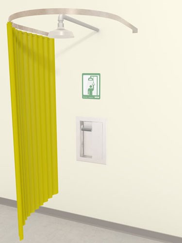 S0000-MC3 Modesty Curtain for Wall Mounted Safety Shower Installation