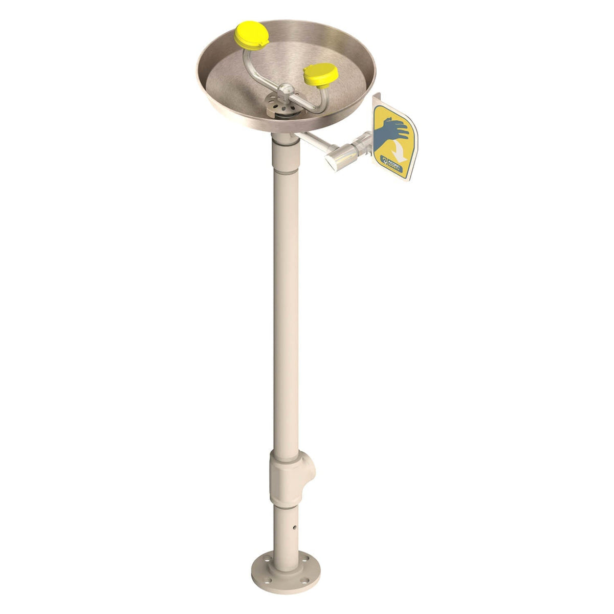 S0340-AS All-Stainless Steel Pedestal Mount Eye Wash