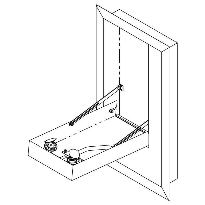 S0560 Recessed, Swing-Down Eye Wash Station Illustration