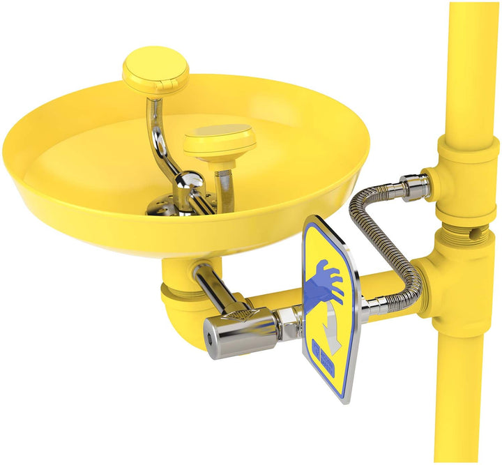 Plastic Head Pedestal Safety Shower with Plastic Bowl Eye-Face Wash Station