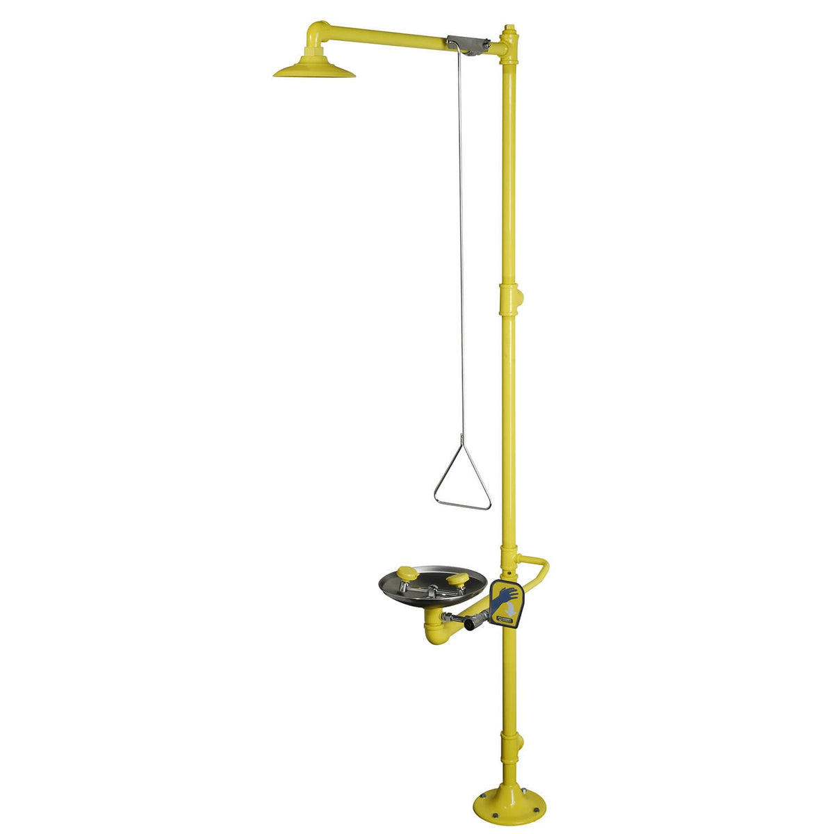 S1340-BF - Barrier-Free, Plastic Head Pedestal Safety Shower with Stainless Steel Bowl Eye Wash