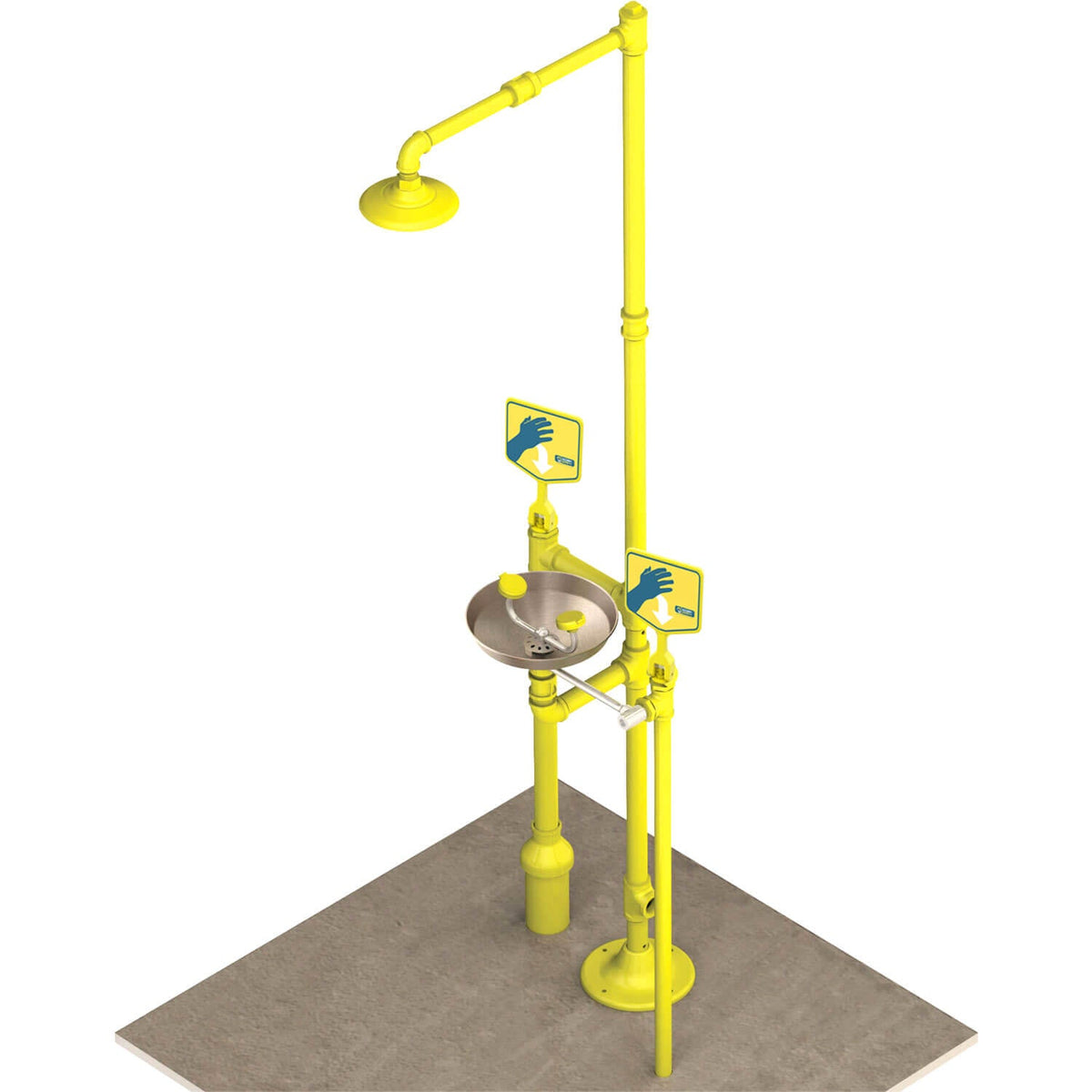 S1340-FPB - Frost-Proof Pedestal Safety Shower with Stainless Steel Eye Wash