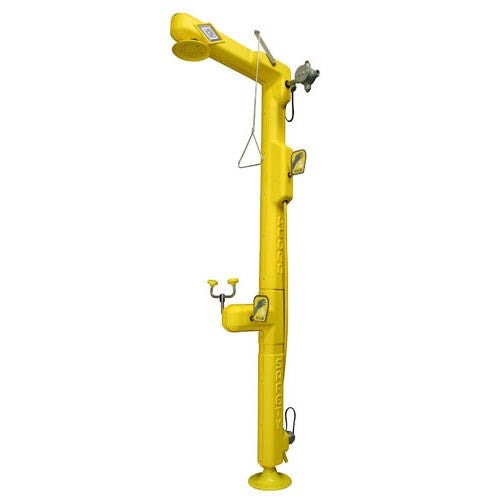 S1360-HT - Heat Traced Pedestal Safety Shower with Eye Wash Station, Less Bowl