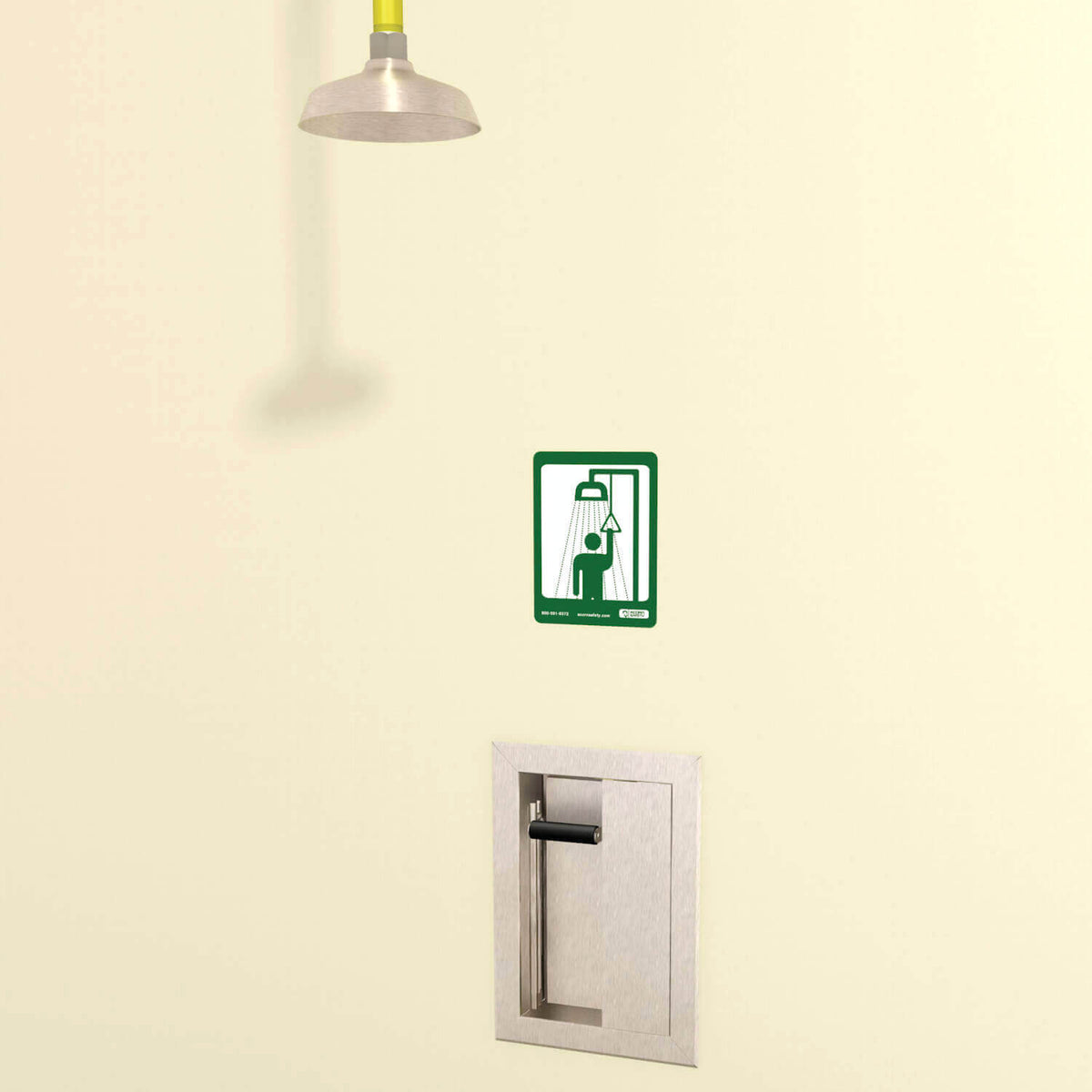 S2100-PE21-RA - Stainless Steel Vertical Mount Safety Shower with Recessed Activation