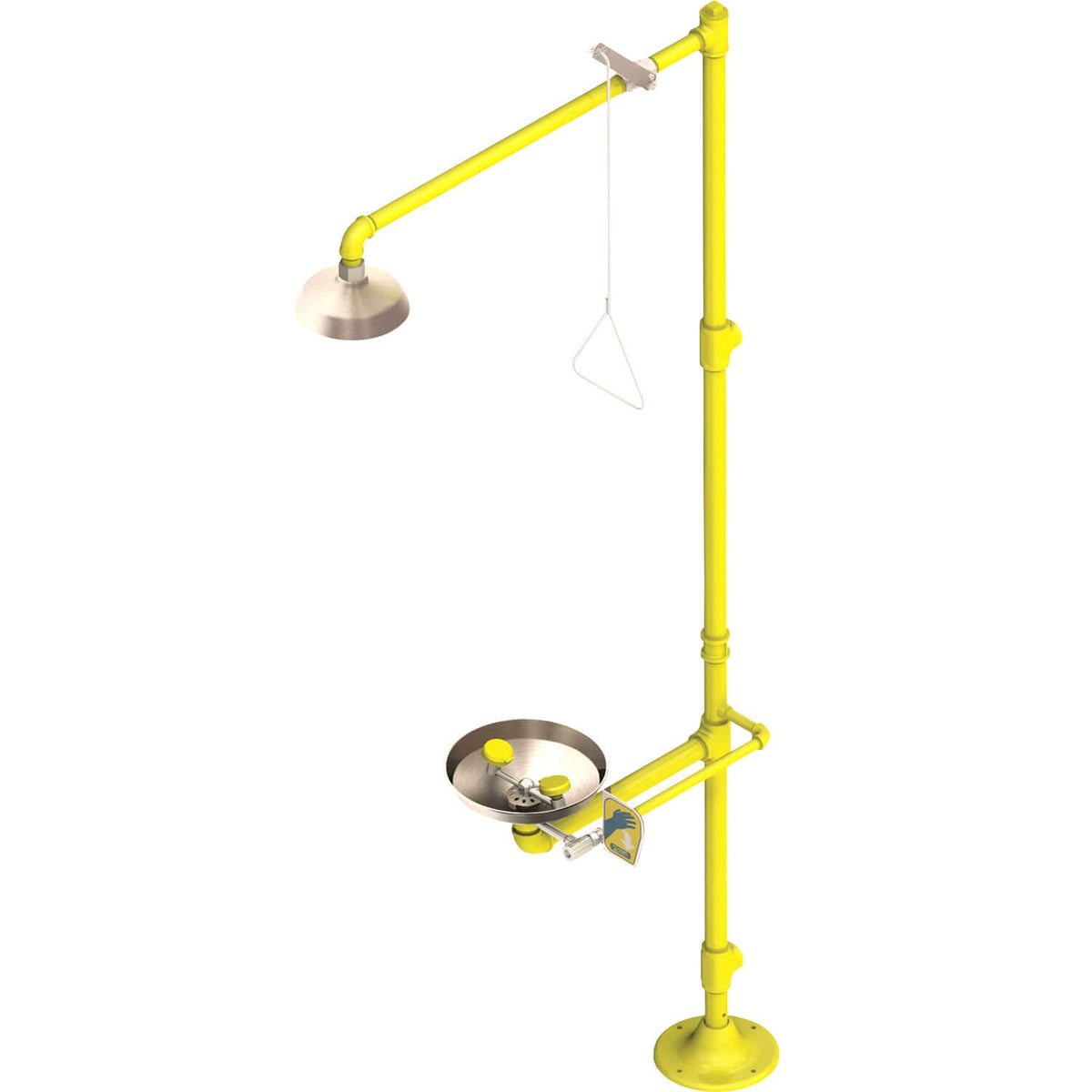 S2340-BF - Barrier-Free, Stainless Steel Pedestal Safety Shower with Eye Wash