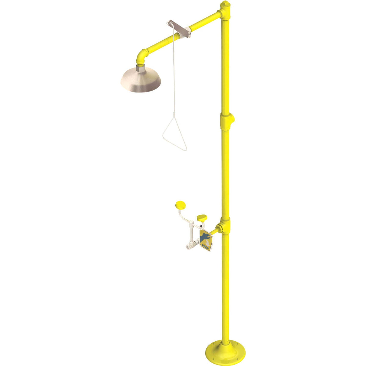 S2360 - Stainless Steel Pedestal Safety Shower with Eye Wash, No Bowl