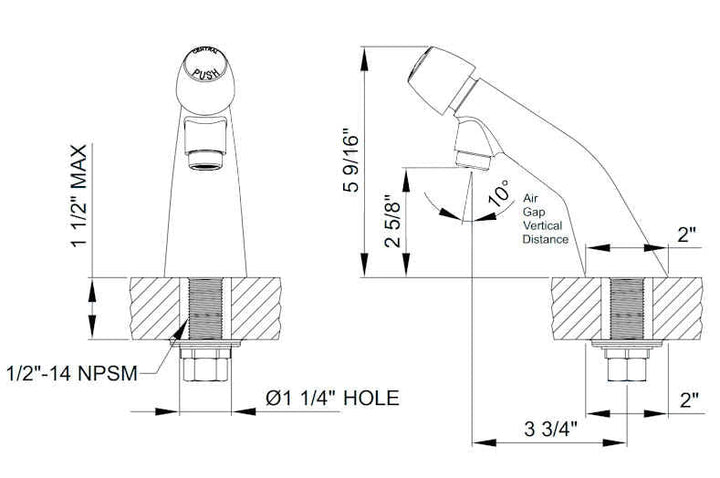 Lead-Free Pushbutton Metering Faucet