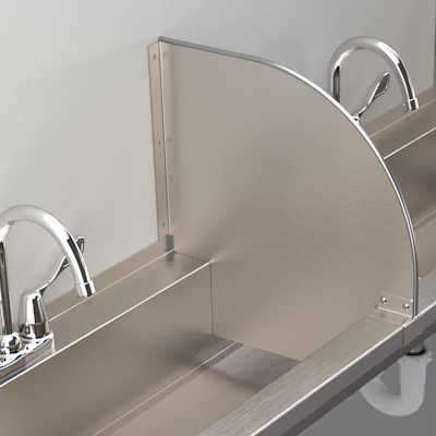 Stainless Steel Splash Guard Divider for Eco Trough Sinks.