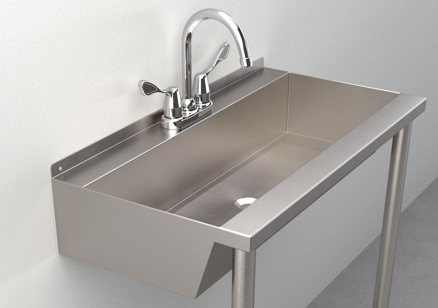 SW130 One-Station Commercial Trough Sink made from Stainless Steel