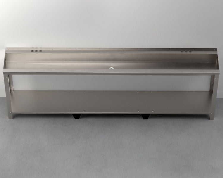 Two-Station, Stainless Steel, Hand Wash Trough Sink