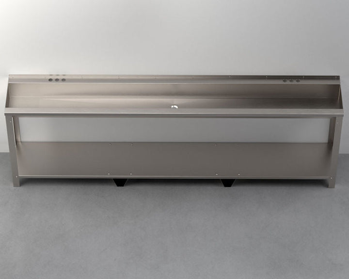 Two-Station, Stainless Steel, Hand Wash Trough Sink