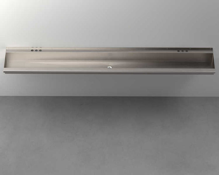 Two-Station, Stainless Steel, Hand Wash Trough Sink
