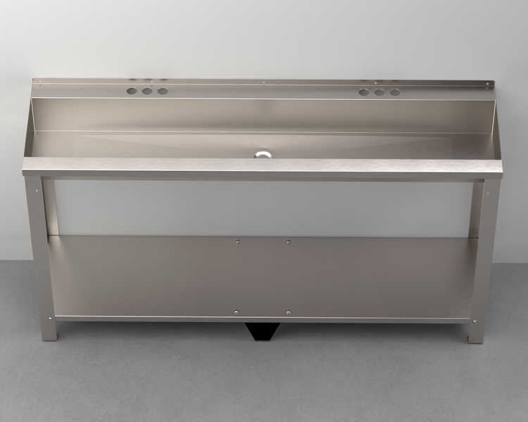 Two-Station, Stainless Steel, Hand Wash Trough Sink