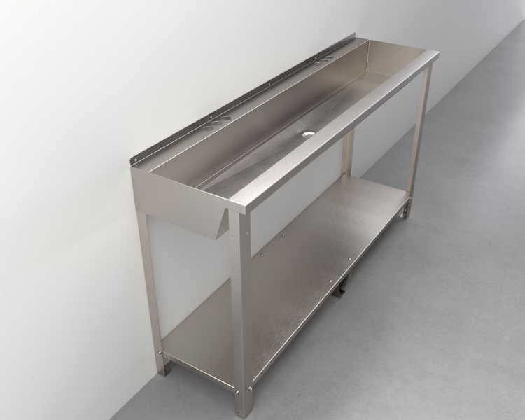 Two-Station, Stainless Steel, Hand Wash Trough Sink