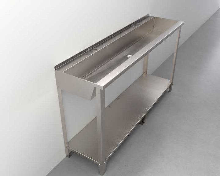 Two-Station, Stainless Steel, Hand Wash Trough Sink