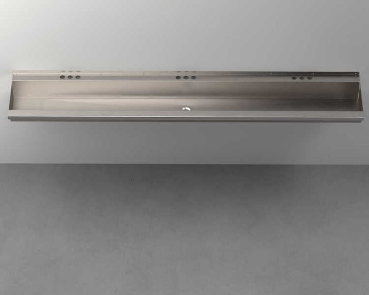 Three-Station, Stainless Steel, Hand Wash Trough Sink