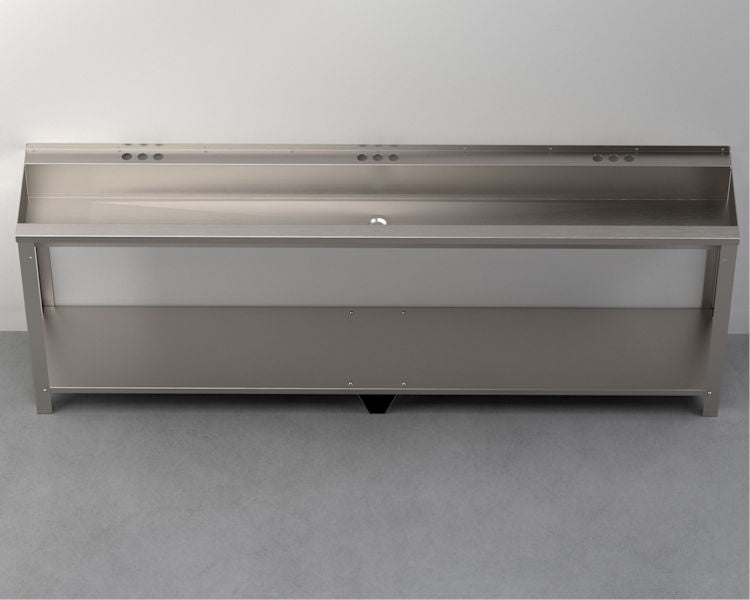 Three-Station, Stainless Steel, Hand Wash Trough Sink