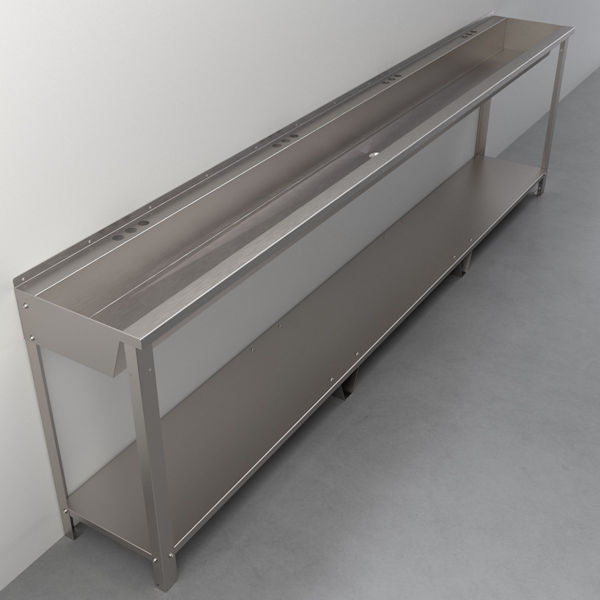 Four-Station, Stainless Steel, Hand Wash Trough Sink