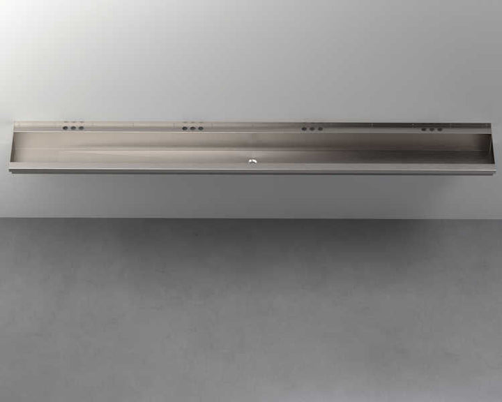 Four-Station, Stainless Steel, Hand Wash Trough Sink