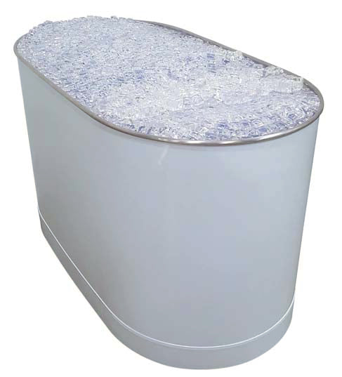 An 110-gallon stationary cold plunge tank designed for the extremities, hips, back and shoulder areas.