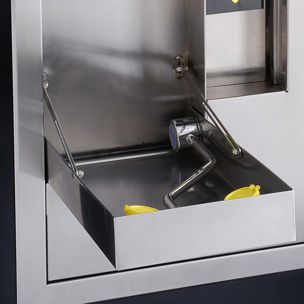 S2460-RA Series - Stainless Steel Safety Shower with Surface-Mount Eye Wash Close-Up