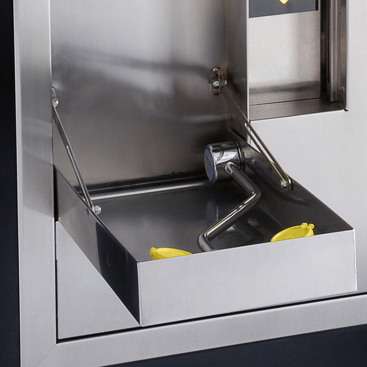S2460-RA Series - Stainless Steel Safety Shower with Surface-Mount Eye Wash Close-Up
