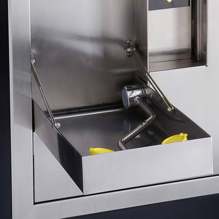 Stainless Steel, Horizontal Mount Safety Shower and Recessed Eye-Face Wash