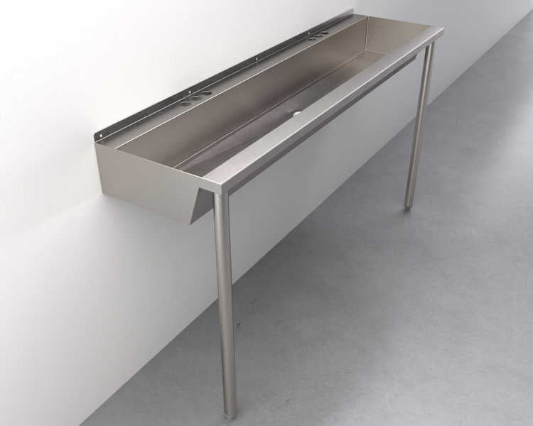 Two-Station, Stainless Steel, Hand Wash Trough Sink