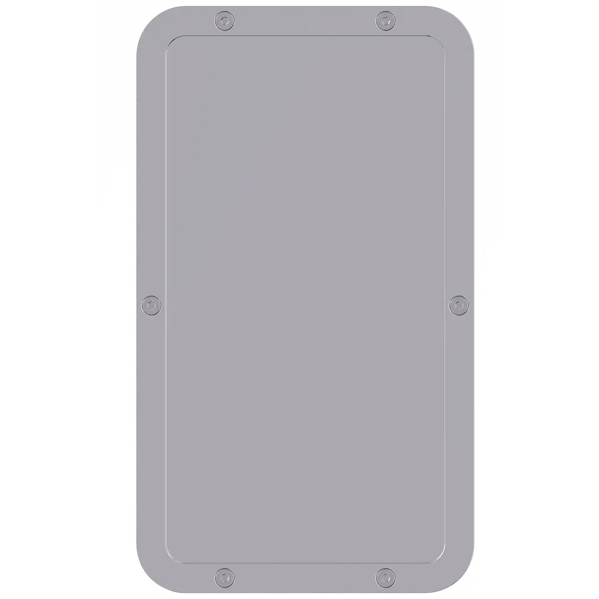 Ligature-resistant round corner stainless steel mirror measuring 11.25" x 17.25".
