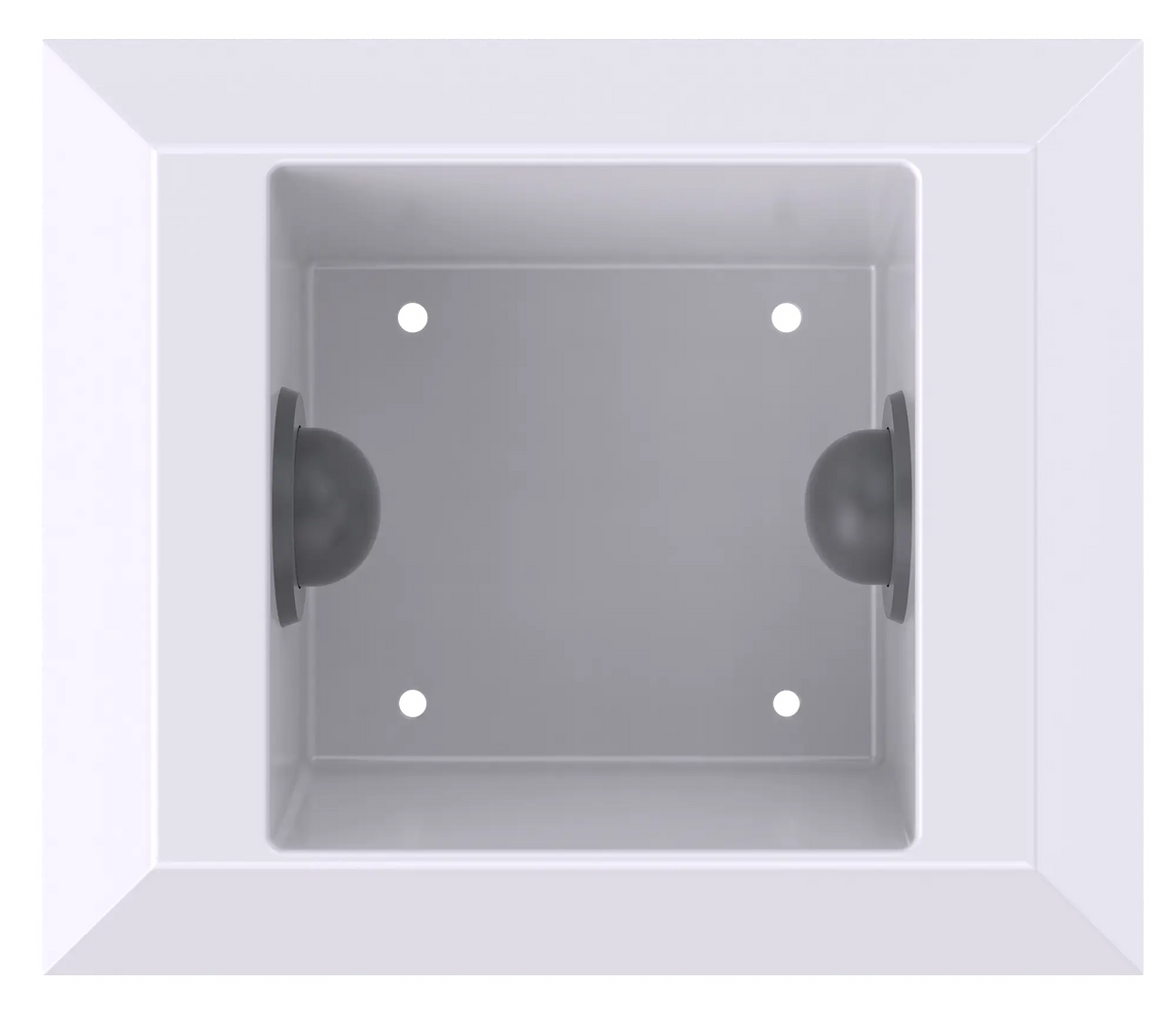 ligature-resistant stainless steel semi-recessed toilet paper holder.