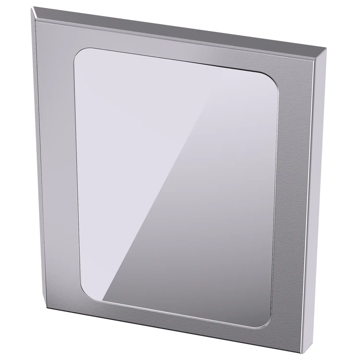 Durable Stainless Steel White Framed Bathroom Mirror with Concealed Front Mounting