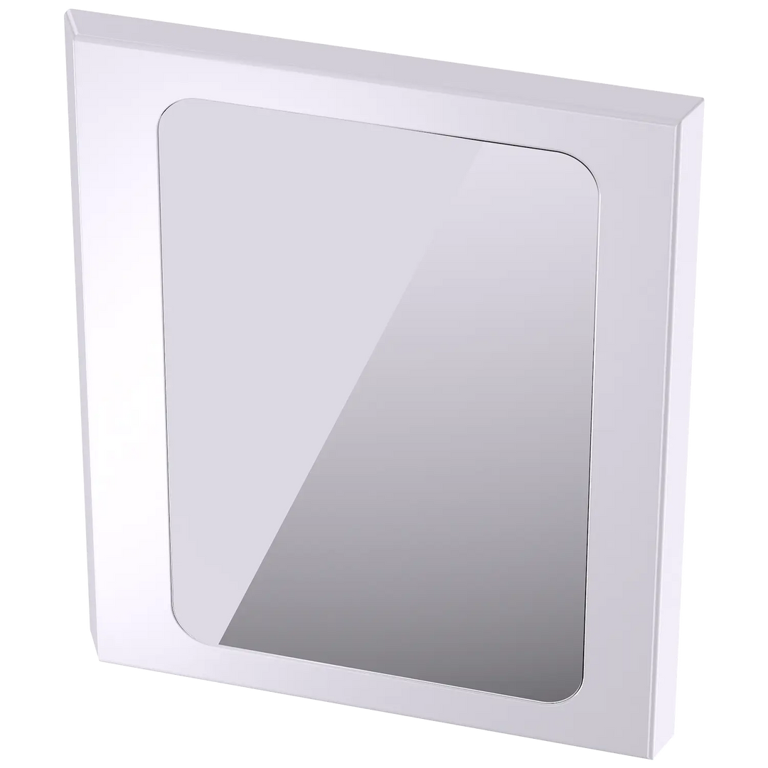 Durable Stainless Steel White Framed Bathroom Mirror with Concealed Front Mounting