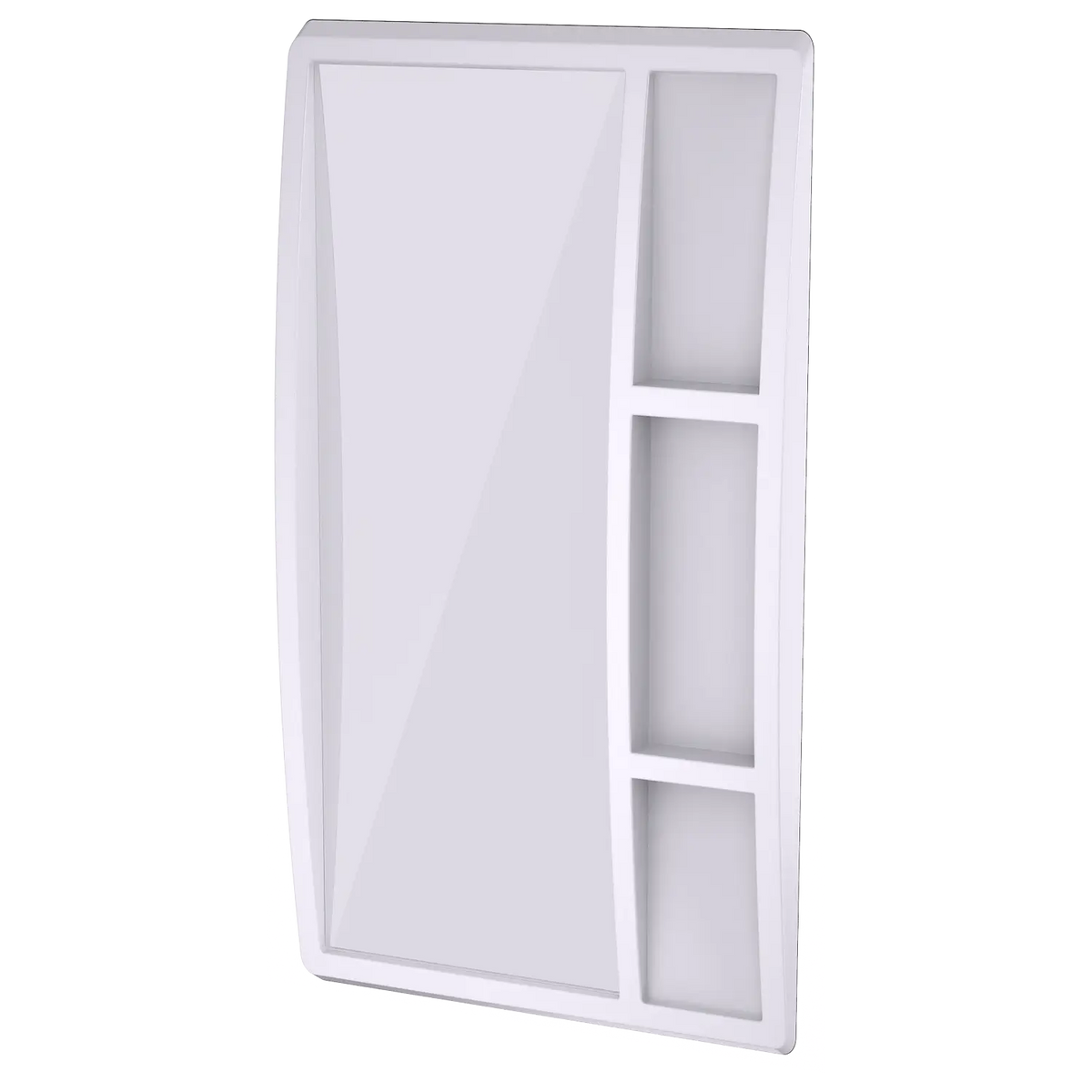 Ligature Resistant Mirror with shelves built into the frame designed to ensure safety in a washroom.