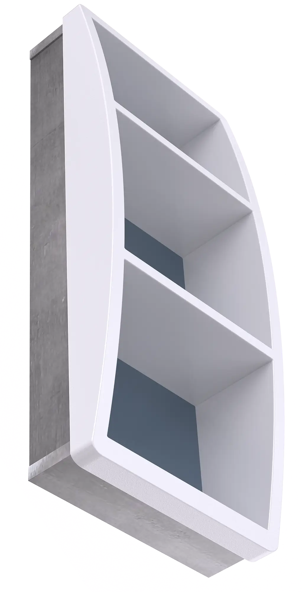 Stylish Ligature-Resistant Recessed Washroom Shelves with 3 compartments.