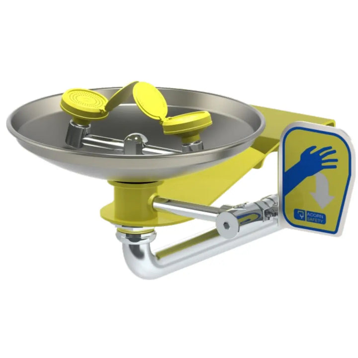 Barrier-Free, Stainless Steel Bowl, Wall Mount Eye-Face Wash Station