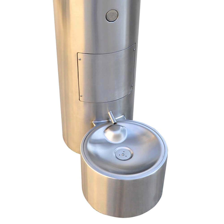 Pedestal Mounted Bottle Filler with Drinking Fountain