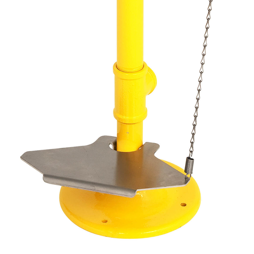 S1320 Pedestal Safety Shower with Plastic Bowl Eye Wash Station Foot Pedal Close-up