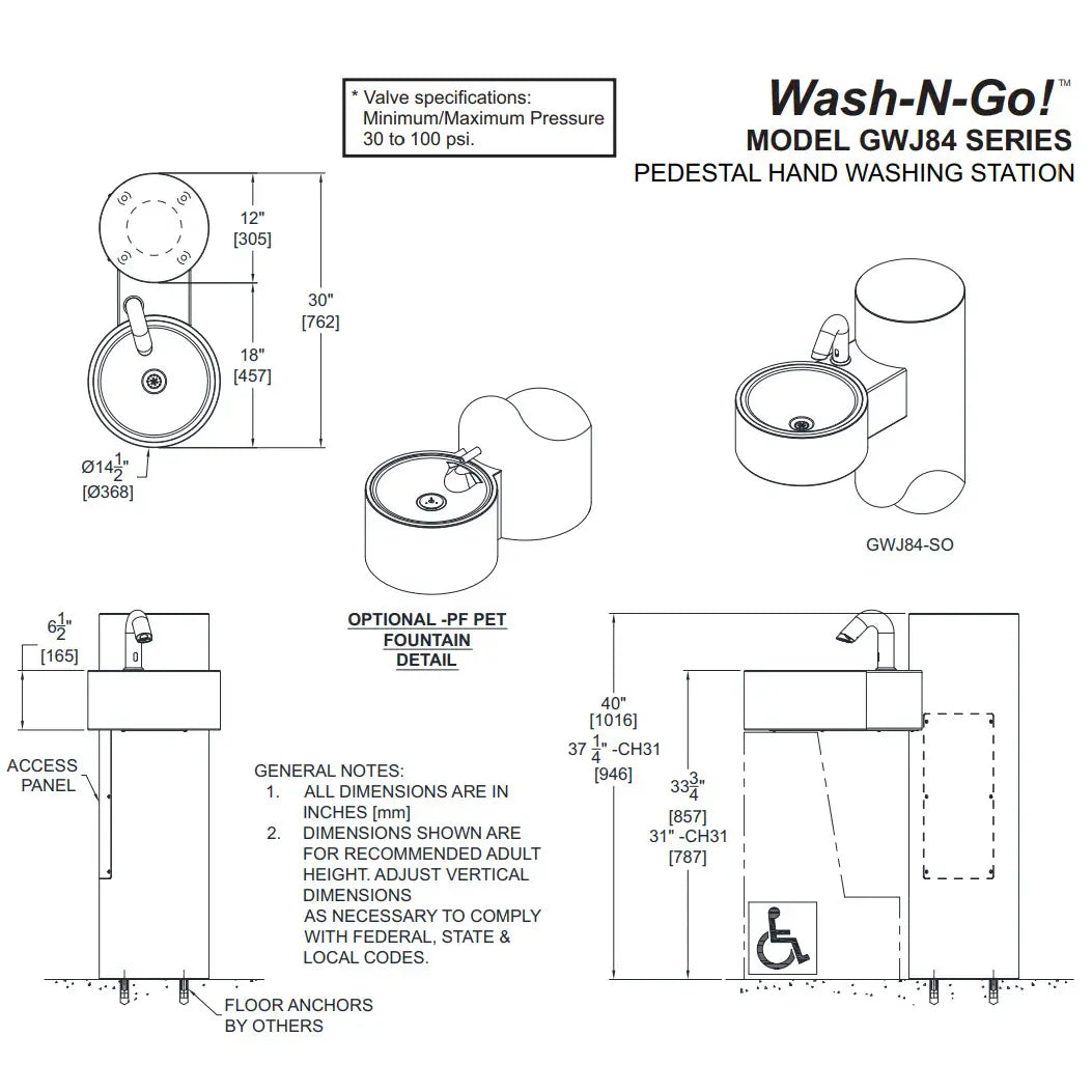 Outdoor Pedestal Hand Sink