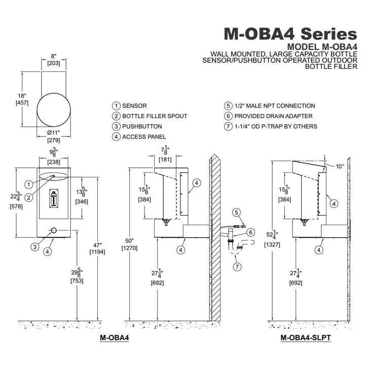 Bottle Filler on Arm with Sensor and Push Button