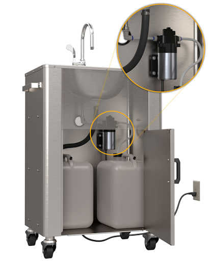 Deluxe Stainless Steel On Demand Pump Portable Sink