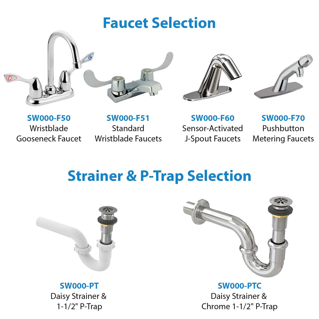 90" Commercial Deluxe 3-Station Stainless Steel Wall-Mount Trough Sink